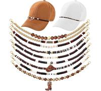 DSAoTeng Cadena de sombrero de camionero de 9 piezas, accesorio de cadena de sombrero de moda occidental con colgante irregular, cadenas de metal desmontables para hombres y mujeres, gorra de béisbol