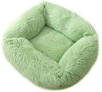 DSAoTeng Cama de dona para perros y gatos, cama rectangular de felpa esponjosa para cachorros, gatitos, cálida y suave, acogedora para mascotas con parte inferior antideslizante y lavable (L (80 x 65