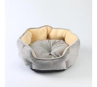 DSAoTeng Cama para mascotas con almohada de cojín extraíble, cama esponjosa para gatos y perros con soporte lateral suave, acogedor nido interior con doble cara para perros pequeños, cachorros