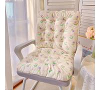 DSAoTeng Cojín suave para silla de dormitorio, cojín de escritorio con lazos, antideslizante, respaldo alto, para oficina, coche, hogar, comedor, cocina (blanco, 45 x 90 cm)