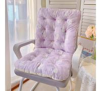 DSAoTeng Cojín suave para silla de dormitorio, cojín de escritorio con lazos, antideslizante, respaldo alto, para oficina, coche, hogar, comedor, cocina (morado, 45 x 90 cm)