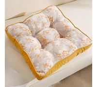 DSAoTeng Cojines cuadrados para sillas de comedor, cojines de asiento bordados de felpilla vintage de lujo con relleno de algodón PP, cojín de tatami suave para sala de estar, dormitorio al aire libre