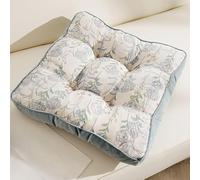 DSAoTeng Cojines cuadrados para sillas de comedor, cojines de asiento bordados de felpilla vintage de lujo con relleno de algodón PP, cojín de tatami suave para sala de estar, dormitorio al aire libre