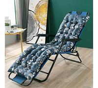 DSAoTeng Cojines de repuesto para tumbona con funda superior gruesa, cojín para banco de jardín, mecedora, para interiores y exteriores, jardín, patio (color azul y negro, 48 x 160 cm)