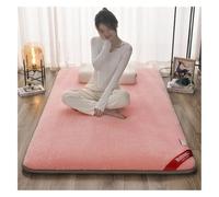 DSAoTeng Colchón de futón grueso - Felpa de terciopelo rosa plegable estilo japonés suave y portátil para dormitorio, hogar, habitación de invitados, yoga, sala de estar (rosa, 90 x 200 cm)