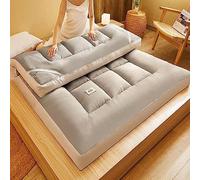 Colchón grueso de futón japonés, almohadilla de cama extra esponjosa, tapete plegable de tatami, suave, transpirable, enrollable, portátil, para sala de estar, dormitorio, invitados, camping (gris, 90