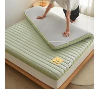 DSAoTeng Colchón japonés de suelo para futón, relleno de poliéster, grueso, plegable, tatami, suave, enrollable, cama de invitados portátil para sofá, dormitorio, camping, sala de estar (verde, 100 x