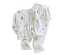 DSAoTeng Conjunto de pijama de franela de forro polar de 2 piezas para mujer, ropa de dormir de franela de dibujos animados, ropa de dormir de felpa gruesa, cálida, acogedora pijama para el hogar