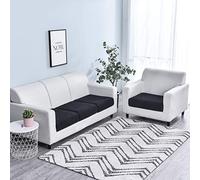 DSAoTeng Funda de cojín muy elástica de forro polar de maíz suave de color liso, lavable, elástica, protección de muebles para sofá individual, doble, uso en todas las estaciones del año