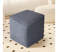 DSAoTeng Funda otomana cuadrada elástica - Funda de tela jacquard suave, elegante protector de taburete con parte inferior elástica, lavable a máquina, para sala de estar, dormitorio, oficina (#8,40 x