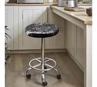 DSAoTeng Fundas de cojín redondas de terciopelo para taburete, fundas elásticas para taburete de bar, lavables, suaves, transpirables, de tela de diamante dorado, fundas para sillas de tocador para el