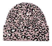 DSAoTeng Gorro de punto con estampado de leopardo para mujer, cálido, suave, elástico, holgado, con puños, resistente al viento, térmico, para ir de compras, citas, clima nevado y ventoso, rosa, Talla