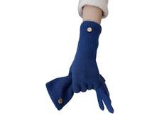 DSAoTeng Guantes largos de lana de invierno para mujer, color sólido, sin dedos, guantes de punto de cachemira, térmicos, cálidos, resistentes al viento, para clima frío, actividades al aire libre