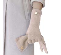 DSAoTeng Guantes largos de lana de invierno para mujer, color sólido, sin dedos, guantes de punto de cachemira, térmicos, cálidos, resistentes al viento, para clima frío, actividades al aire libre, #1