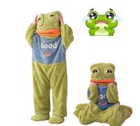 DSAoTeng Manta con capucha de rana, unisex, pijama de forro polar coral de dibujos animados de invierno, disfraz de cosplay de una pieza, ropa de dormir para el hogar, salón, fiesta al aire libre, #1