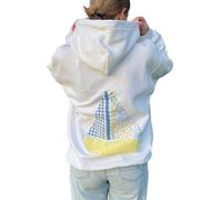 DSAoTeng Sudadera con capucha bordada para mujer, diseño gráfico Y2K, sudadera con capucha estética de gran tamaño, sudadera deportiva casual con bolsillo para ropa urbana y uso diario, #1, S