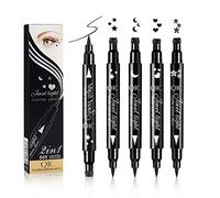 Dsaren 4 Piezas Sello Delineador de Ojos Waterproof Doble Cara Lapiz de Ojos Negro Eyeliner Tatuaje Delineadores de Ojos Líquido a Prueba de Manchas para Todas las Formas de Ojos