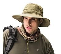 Dsaren Sombrero de Ancho Brim Hombre Ajustable Plegable Sombrero de Pescador Sombrero Safari Montaña Protectora UV para Pesca Camping Caza Senderismo Exteriores