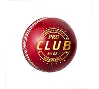 DSC 1501235 Pro Club Cricket Leather Ball (Red)| Water Proofed Leather Ball | Suitable for Practice Game | Tournament Game Cork