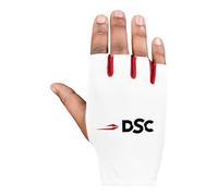 DSC Atmos Fingerless Cricket Batting Inner Gloves | Size-Mens, Color-White | Cotton Palm | Kit for Men and Boys | Faster Sweat Absorbtion | Comfort Fit