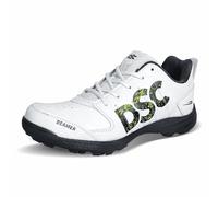 DSC Beamer Cricket Shoes | Grey/White | For Boys and Men | Light Weight | Durable | 8 UK, 9 US, 42 EU