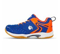 DSC Court 44 Badminton Shoes for Men and Boys with Natural Crape Rubber Non Marking Outsole Size-11 Navy-Orange