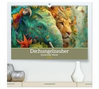 Dschungelzauber - Kunstvolle Werke (hochwertiger Premium Wandkalender 2026 DIN A2 quer), Kunstdruck in Hochglanz: Tiere im Dschungel entdecken