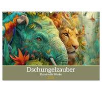 Dschungelzauber - Kunstvolle Werke (Wandkalender 2026 DIN A2 quer), CALVENDO Monatskalender: Tiere im Dschungel entdecken