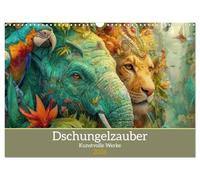 Dschungelzauber - Kunstvolle Werke (Wandkalender 2026 DIN A3 quer), CALVENDO Monatskalender: Tiere im Dschungel entdecken