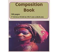 dscraftyhands Black Beauty Face Art, Boho, back to school, 100 page, 2 sided, 7 1/2 x 9 3/4 in, wireless, college ruled composition book/ Journal