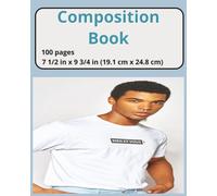 dscraftyhands Black French Man, back to school, 100 page, 2 sided, 7 1/2 x 9 3/4 in, wireless, college ruled composition book/ Journal
