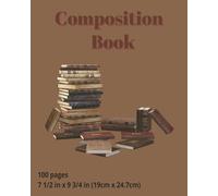 dscraftyhands Book Worm, Back to School, 100 page, 2 sided, 7 1/2 x 9 3/4 in, wireless, college ruled composition book/ Journal