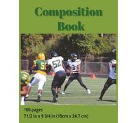 dscraftyhands green school spirit, back to school, 100 page, 2 sided, 7 1/2 x 9 3/4 in, college ruled composition book/ Journal
