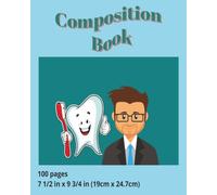 dscraftyhands Kid/Student Doctor, blue, back to school, 100 page, 2 sided, 7 1/2 x 9 3/4 in, wireless, wide ruled composition book/ Journal