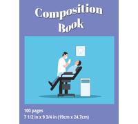 dscraftyhands Kids/Student, Dentist, blue back to school, 100 page, 2 sided, 7 1/2 x 9 3/4 in, wireless, wide ruled composition book/ Journal