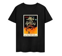 DSCXSD HG Wells War of The Worlds Retro Rare Movie Poster Black T Shirt BlackOne Size