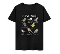 DSCXSD Nice Tits Funny Bird Watching Funny Tit Birds Birdwatcher T-Shirt Cotton Tops T Shirt Design Special Street T Shirts Black M