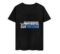 DSCXSD They May Take Our Lives Freedom Braveheart Men's T-Shirt. Blue L
