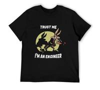 DSCXSD Trust Me I'm an Engineer Novelty T Shirt for Men 100% Cotton Vintage Tees S-3XL Black