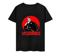 DSCXSD Yojimbo Japan Samurai Movie Logo Men's Black and White T-Shirt Black