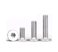DSDBDNN 100 unids/lote 304 Acero inoxidable CM seis lóbulos Torx Ultra delgado súper bajo cabeza de oblea plana tornillo M1.6 M2 .5 M3 M4 M5 M6 M8(12mm x100pcs,M4)