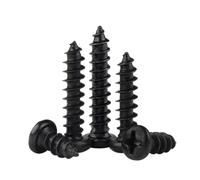 DSDBDNN M1 .2 .4 .7 M2 .3 .6 M3 .5 M4 GB845 Tornillo autorroscante for madera de cabeza plana redonda con punta Phillips pequeña, color negro(10mm,200pcs M1.7)