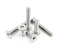 DSDBDNN Tornillo de cabeza plana ultradelgada y plana de cruz Phillips, tamaño CM M1.4, M2.5, M3, M4, M5, M6, A2-70, acero inoxidable 304(50pcs M2.5x8mm)