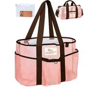 DSDCDJ Bolsa de playa para mujer XXL, juego de 2 piezas, bolsa de playa de malla grande para familia con bolsillo interior impermeable, bolsa de baño para playa, piscina, vacaciones, viajes, poliéster