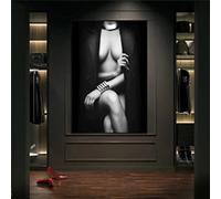 dsdsgog Black and White Sexy African Women Canvas Art Prints Painting Wall Art Picture Poster Modern in Livingroom Decor 35x50cm Frameless