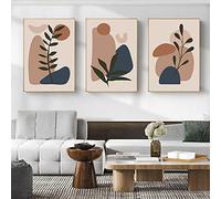 dsdsgog Color Block Plant Leaf Canvas Posters Abstract Boho Style Wall Art Painting Print Living Room Decor Imagen Decoración para el hogar 50x60cmx3 Sin marco