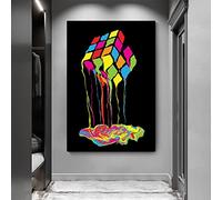 dsdsgog Graffiti Art Melted Colorful Rubik's Cube Prints Canvas Paintings Posters abstractos y Mural para la decoración de la pared del hogar 80x110cm sin marco