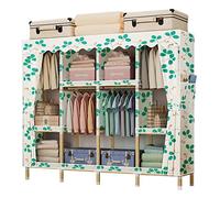 DSeenLeap Armario de Tela Armario para Ropa Armario portátil Armario con Marco de Madera Maciza Armario de Almacenamiento Armario de pie Armario de Tela Armario portátil (C 170 * 45 * 168CM)