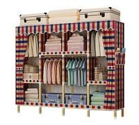 DSeenLeap Armario de Tela Armario para Ropa Armario portátil Armario con Marco de Madera Maciza Armario de Almacenamiento Armario de pie Armario de Tela Armario portátil (B 170 * 45 * 168CM)