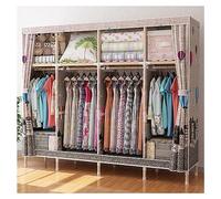 DSeenLeap Armario portátil de 66,72 Pulgadas con 4 Barras para Colgar Ropa, Organizador de Almacenamiento de Ropa de Madera con 4 estantes para Dormitorio (D 205 x 45 x 170 cm)